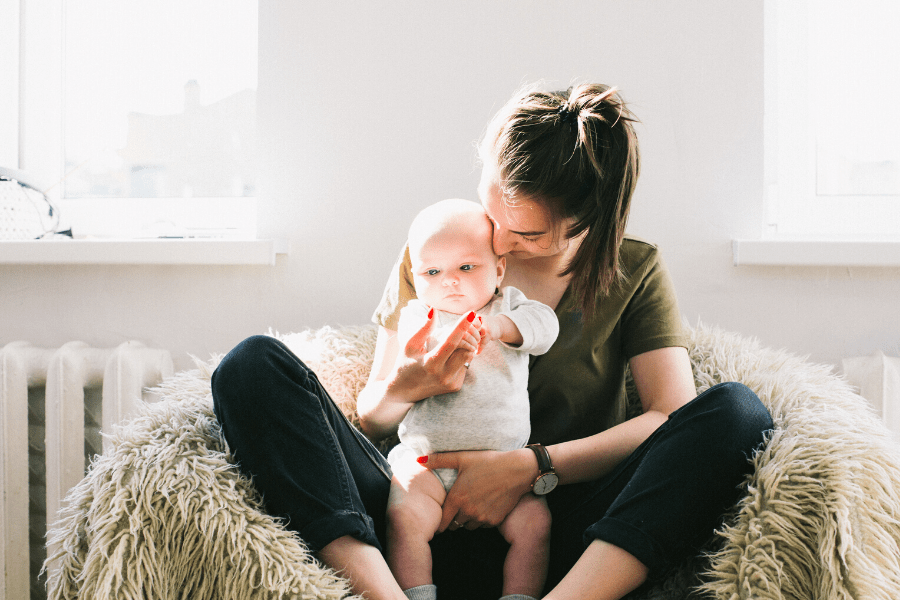 mom and baby
