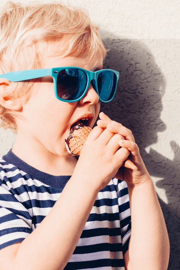 child eating ice cream
