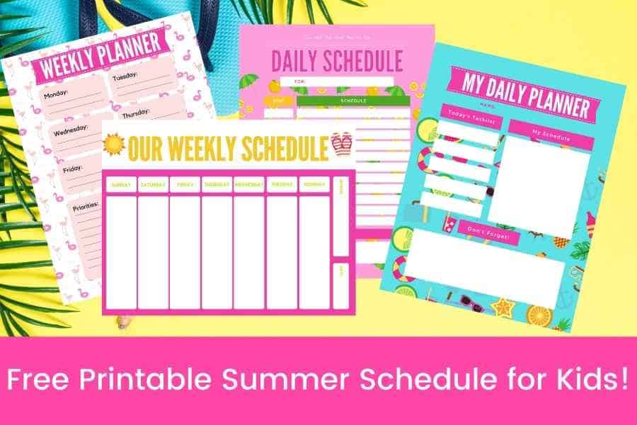 printable summer schedule for kids