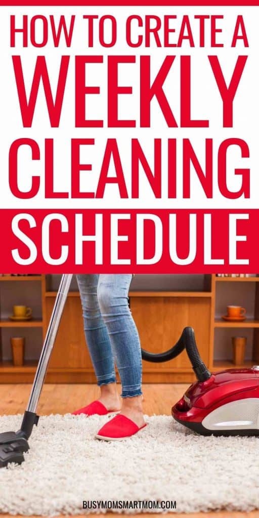 weekly cleaning schedule for moms