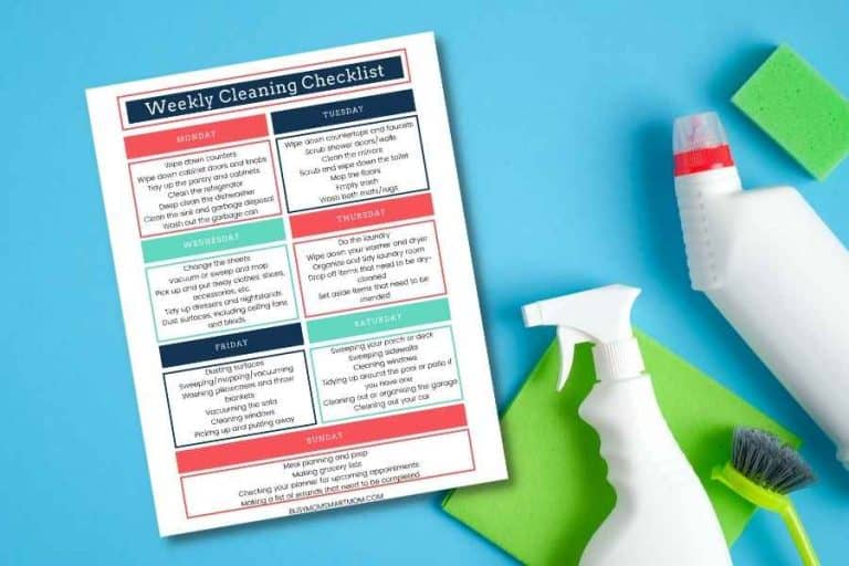 weekly cleaning schedule image