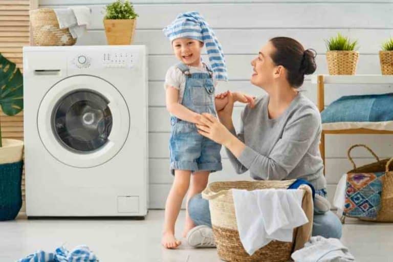 woman doing laundry