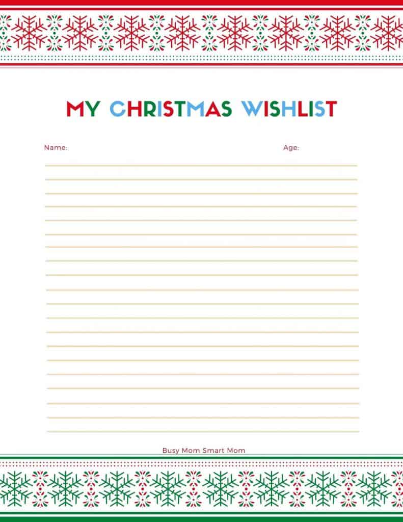 Christmas Wish List Printable 4 Free Santa Wish List Templates For 