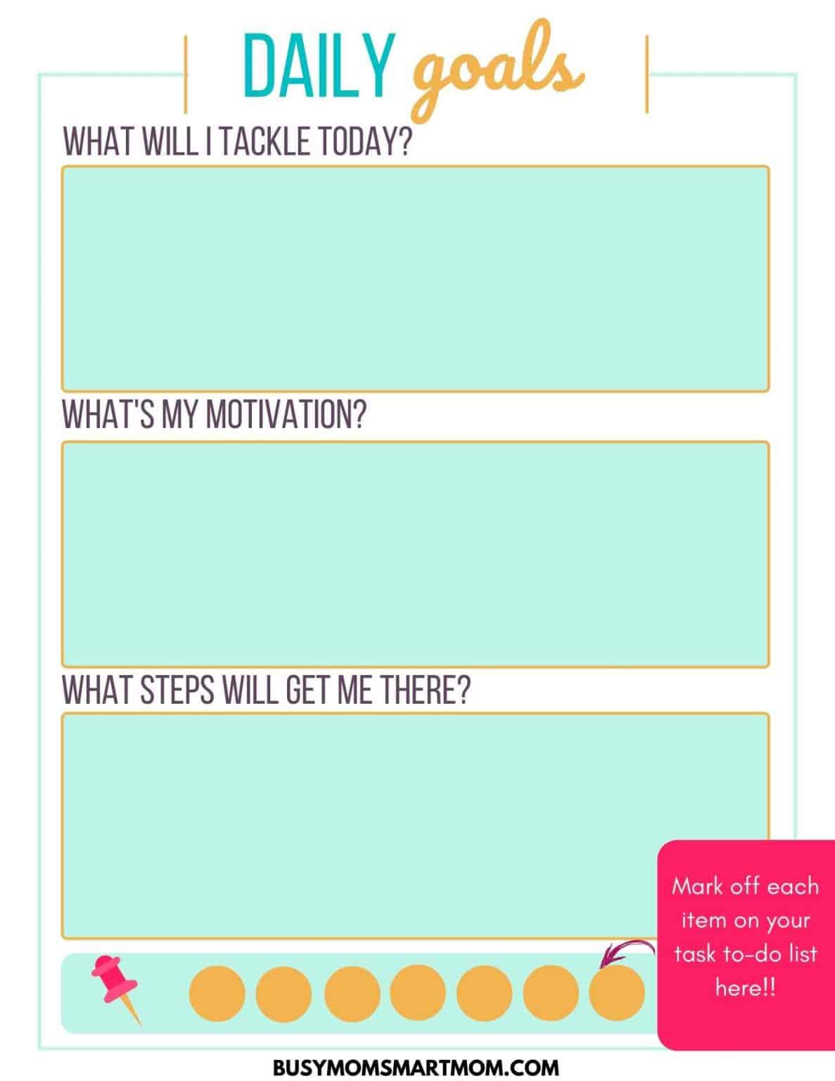 8 Free Goal Setting Worksheets (For Moms and Kids!) - Busy Mom Smart Mom