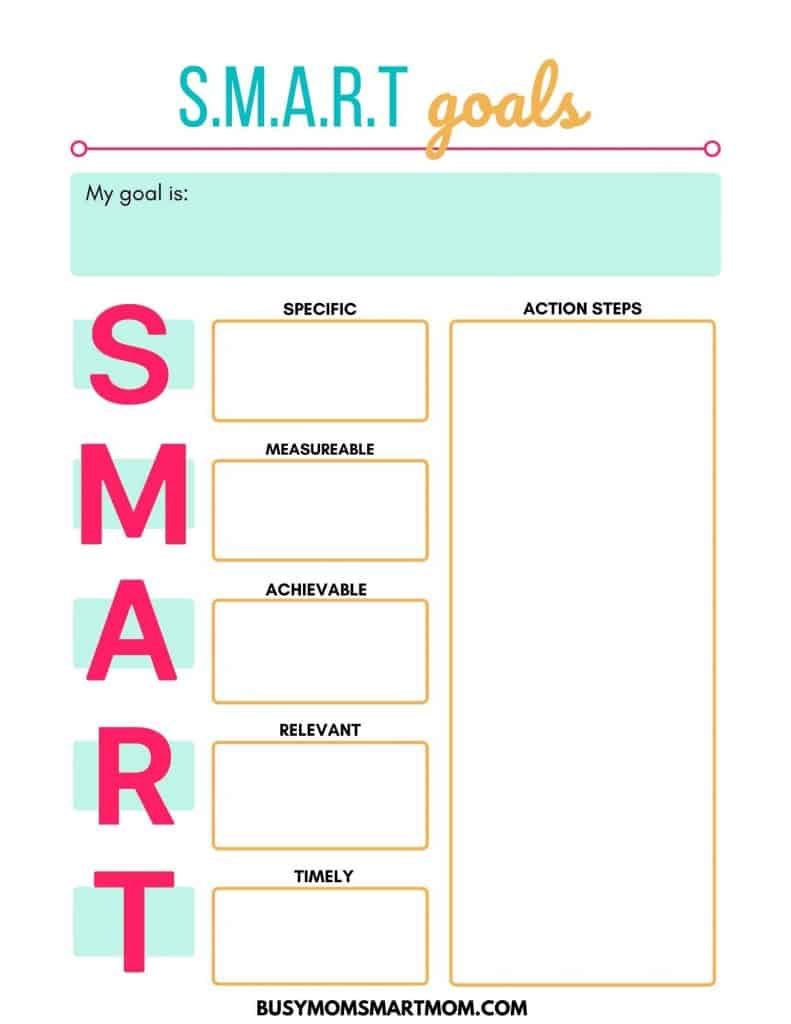 smart goals worksheet