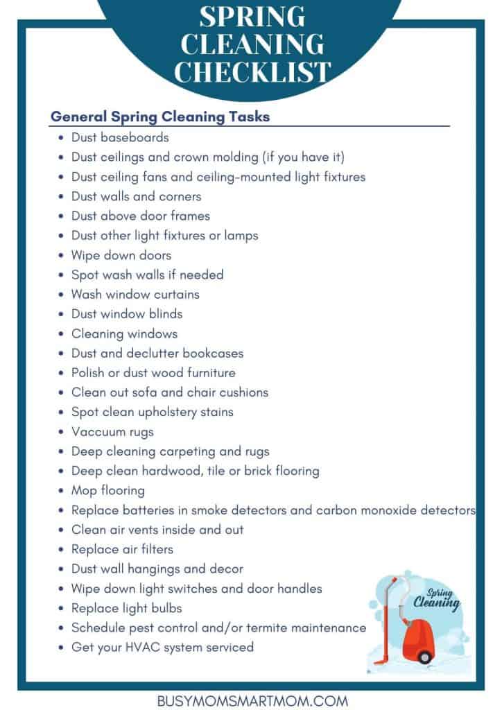 printable spring cleaning checklist