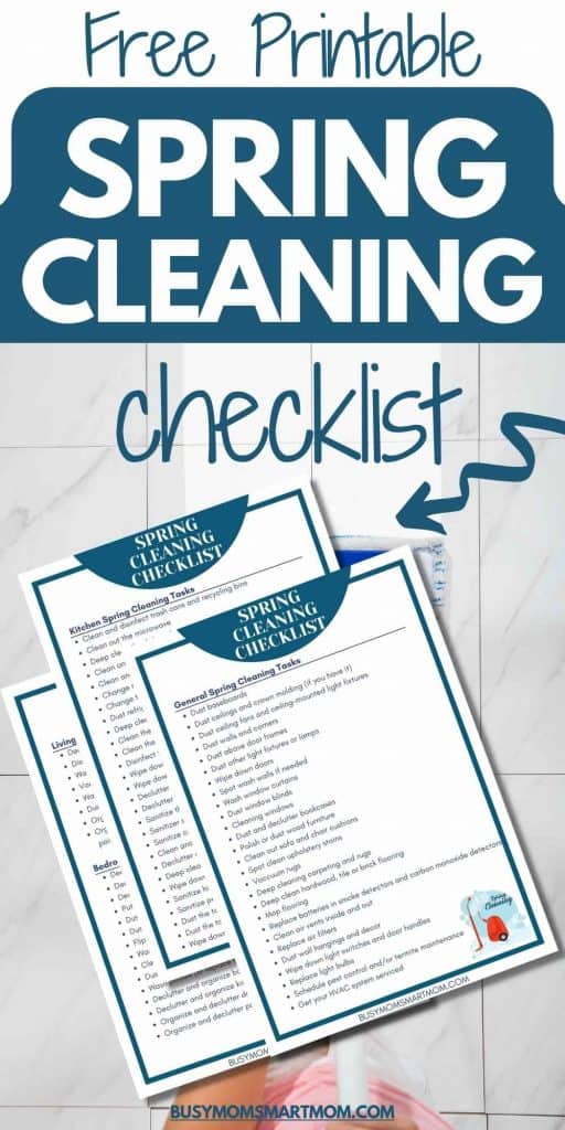 spring cleaning checklist pinterest image