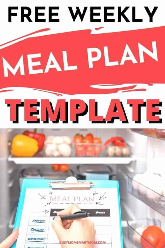 printable weekly meal planner template pinterest image