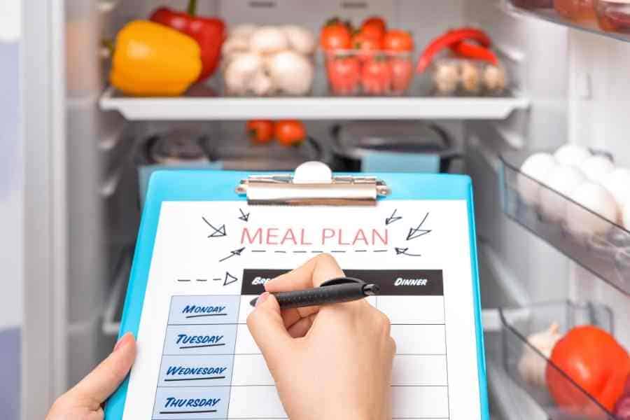 woman making a weekly meal plan