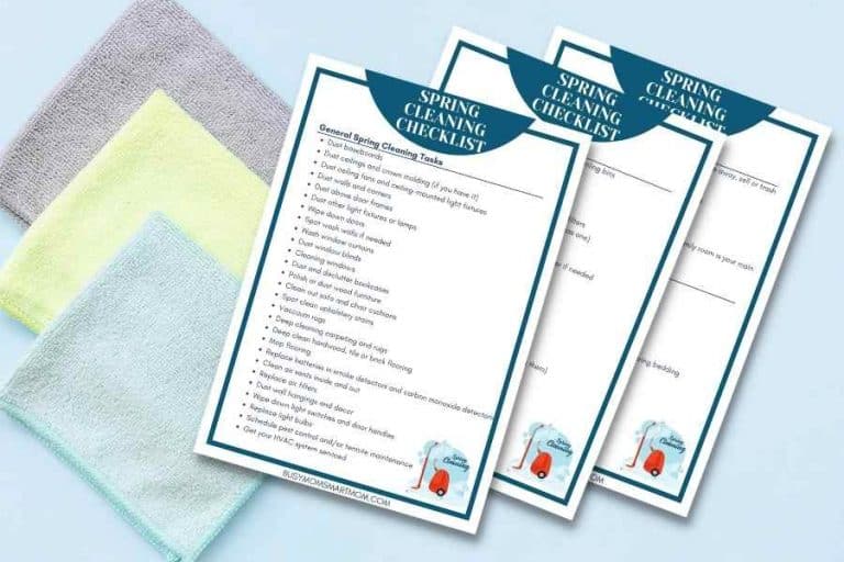 spring cleaning checklist pdf flatlay image