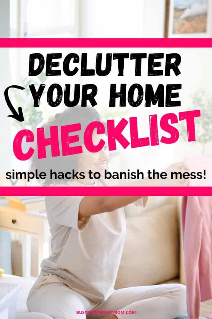 declutter your home checklist pinterest image